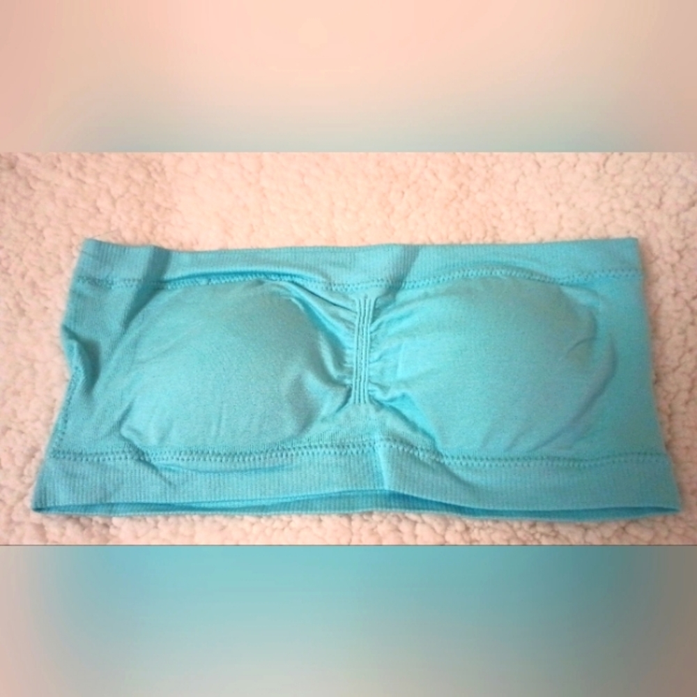 Tube Top Bra Strapless Seamless Light Blue